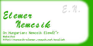 elemer nemcsik business card